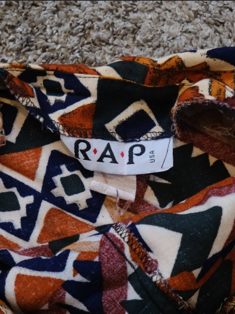 R.A.P USA Tribal Print Wrap Skirt | Earth Tone Boho Skirt | Approx. 32” Waist - Picture 5 of 9